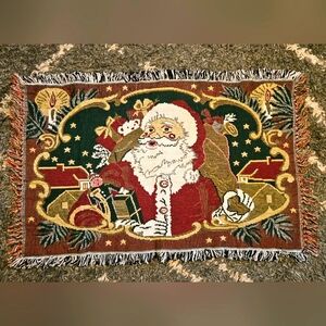 Vintage Santa~Tapestry~Rug~Quality Construction~43X27‎ inches